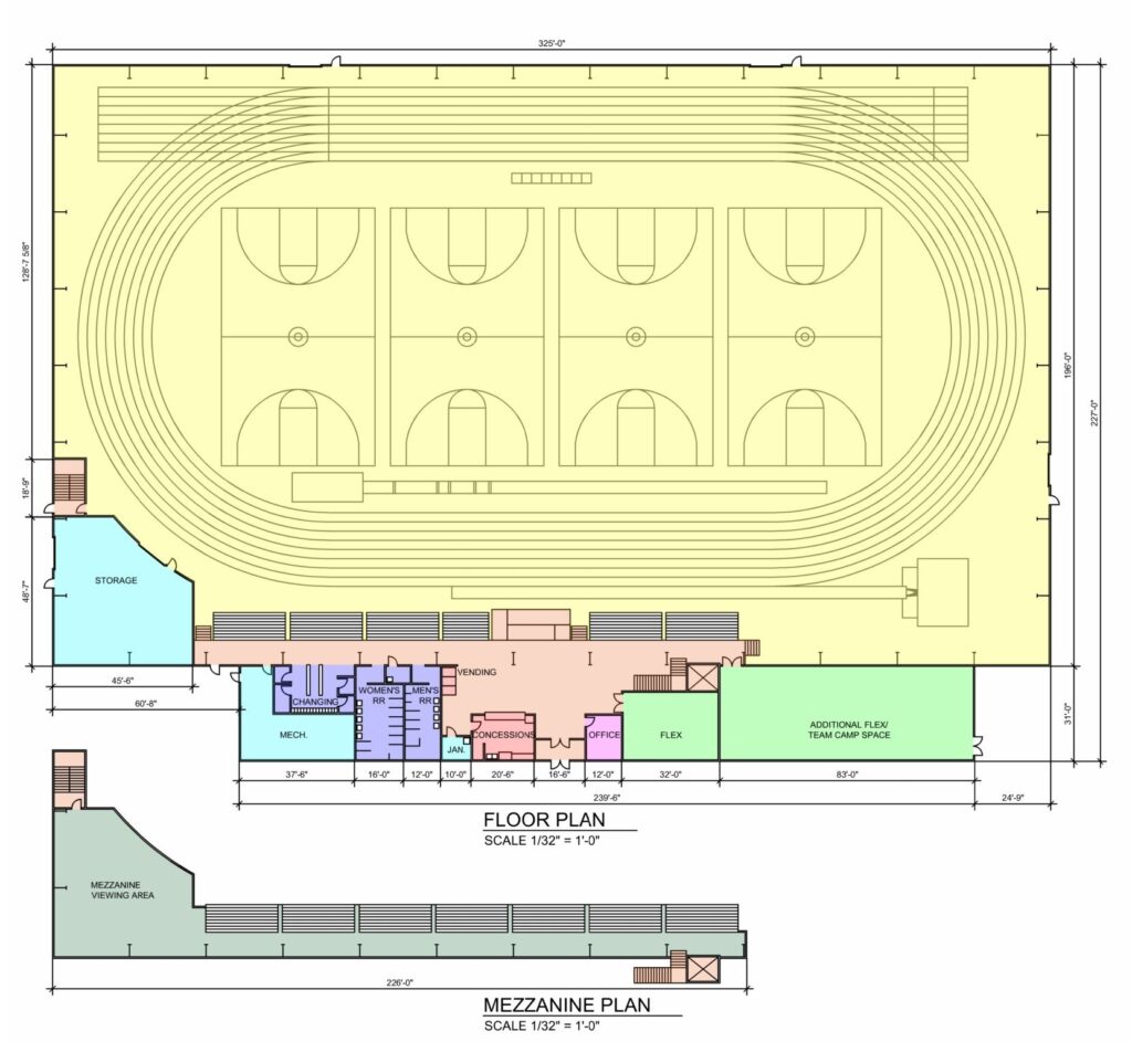 Floorplans for The Valley Sports Complex